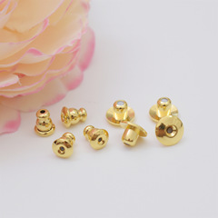 Color-Keeping 18k Gold Bullet Head Earrings with Flying Saucer Earmuffs Large Ear Forced Accessory DIY Earring Accessories Earring Stoppers