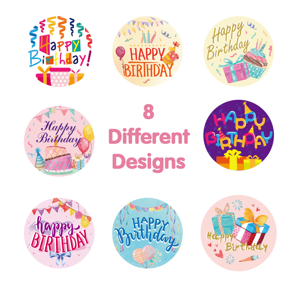 Feliz cumpleaños de los niños de juguete rollo de papel pegatinas de regalo de fiesta de cumpleaños sobre pegatinas de sellado decoración de la hornada del partido