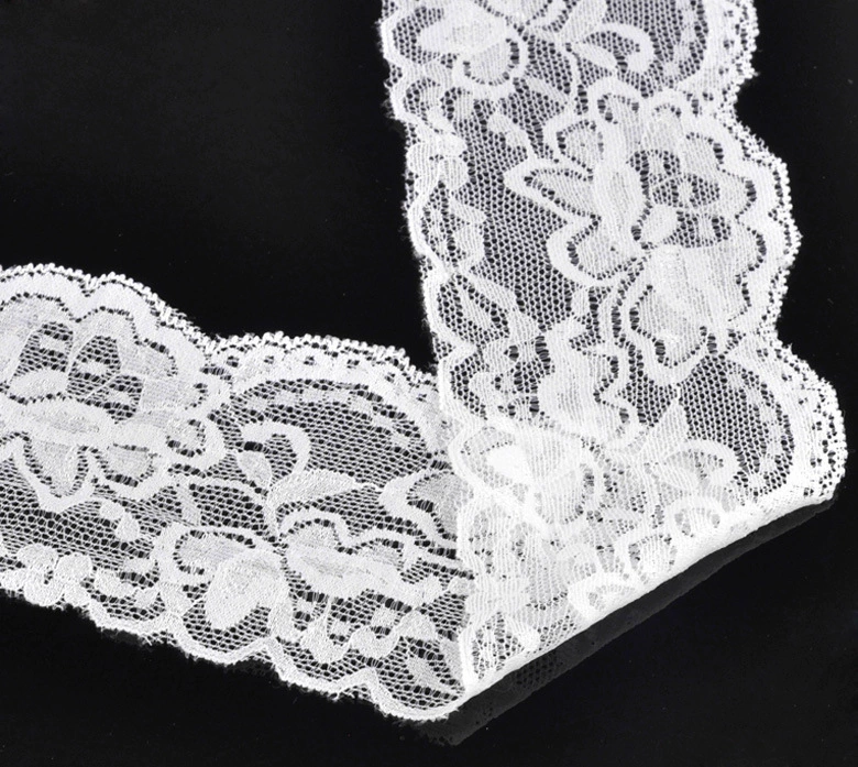 Прямые поставки с фабрики белого эластичного кружева (3-1/8 ") около 8 см-10 ярдов (9,2 м)