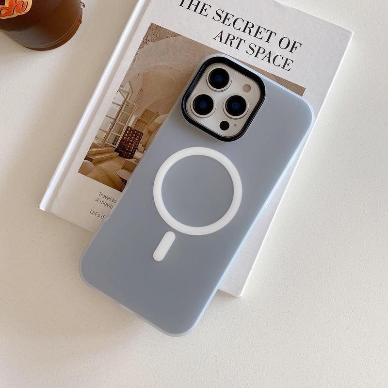 Piel exfoliante magnético IPhone16ProMax simple color sólido Apple 15pro funda para teléfono móvil adecuado para 12/13 suave