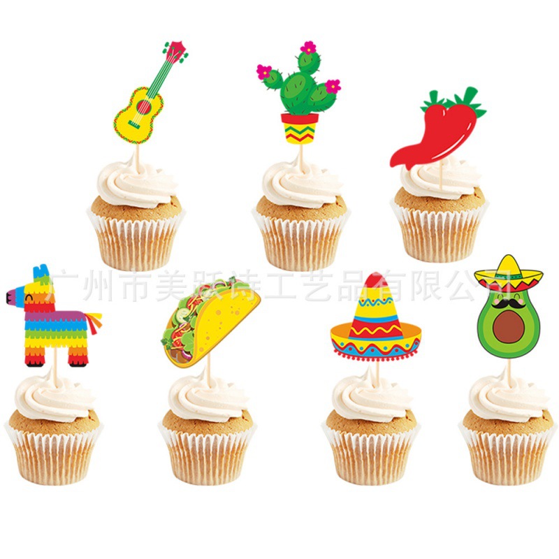 Nuevo México carnaval fiesta decoración tire bandera pastel insertar taco Mayo 5 fiesta decoración banner