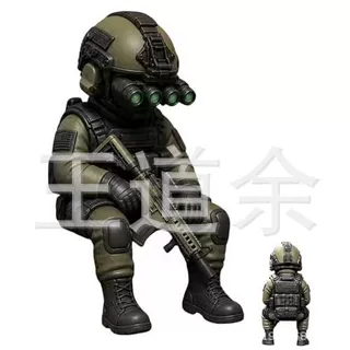 跨境新款创意战术迷你战士雕像树脂摆件桌面装饰
