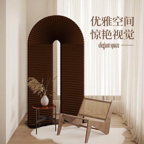 Shiba paper office partition wrought iron screen partition fence living room foyer entrance decoration simple mobile barrier