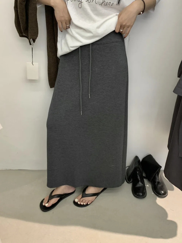 MISS密思家秋季女简约休闲百搭显瘦洋气抽绳卫衣裙半身裙女89017|undefined