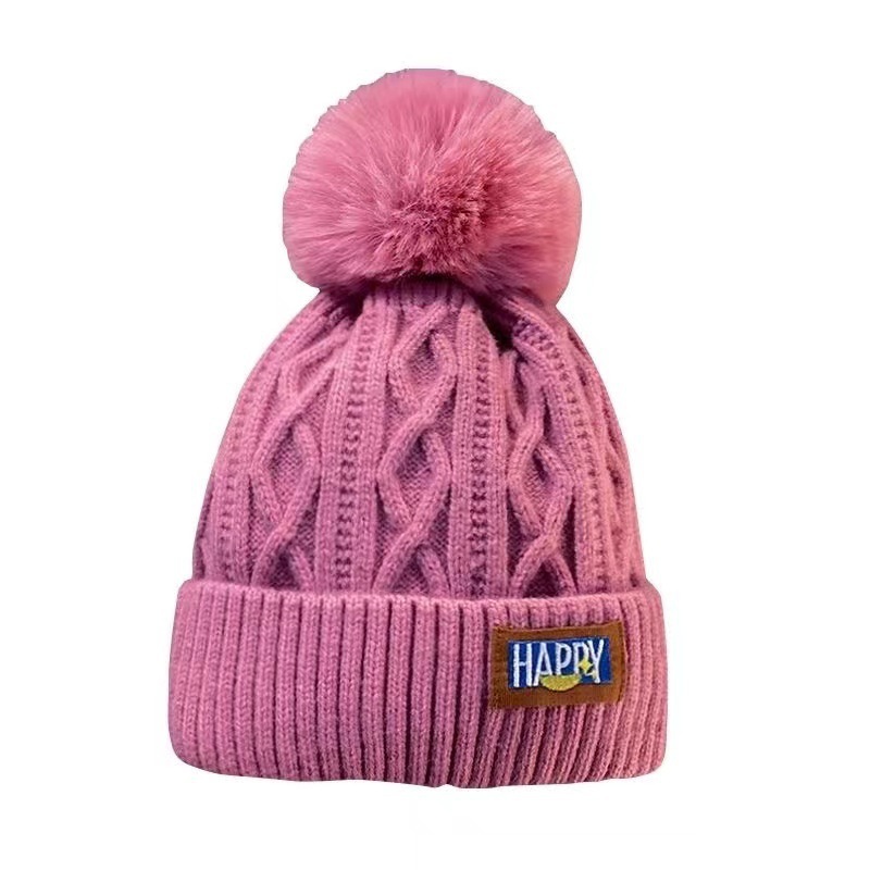 Hat women's winter woolen warm woolen hat women's winter tide hairball knitted hat Korean version of the tide all the thick cold hat