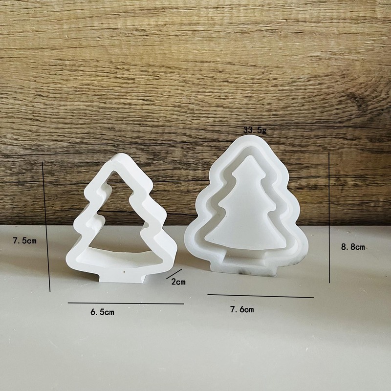 クリスマス大中小透かし彫りクリスマスツリーシリコン金型クリスマスツリー石膏置物金型点滴金型|undefined