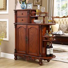 美式实木间厅柜双面酒柜卧室玄关餐边柜乡村欧式客厅隔断柜多功能
