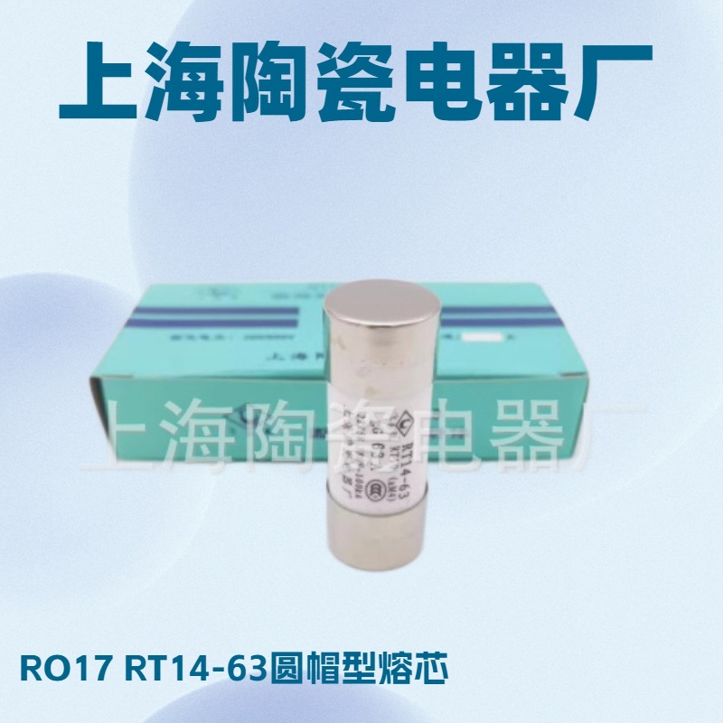 上海陶瓷电器厂RT14-63圆筒帽熔芯R017保险丝22X58熔断器RT19飞凰