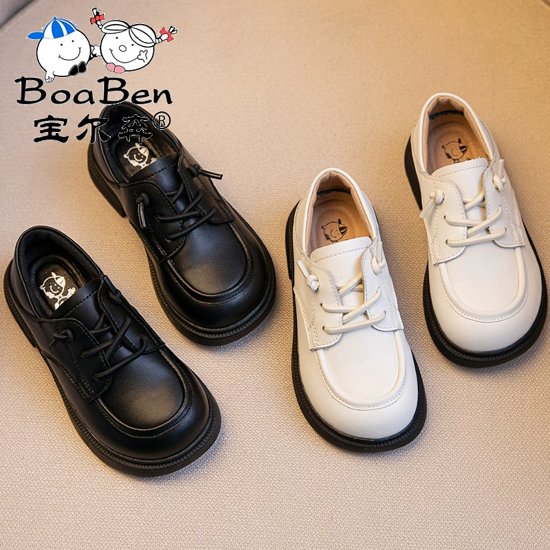 Маленькие кожаные туфли для мальчиков весной и осенью черные туфли для детей