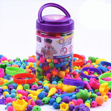 儿童百变波普串珠玩具diy手工手链项链穿珠子戒指发箍女孩玩具