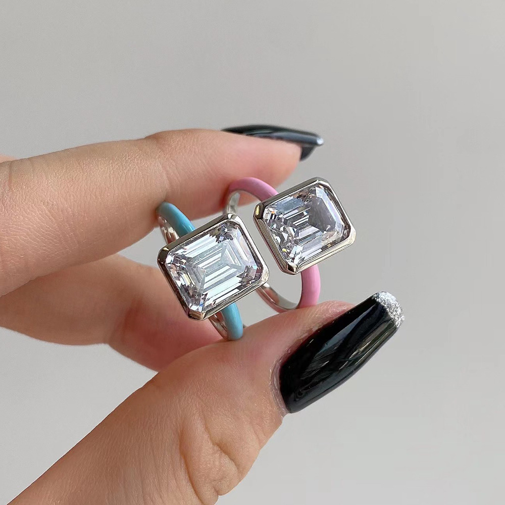 Cute Geometric Sterling Silver Plating Zircon Rings