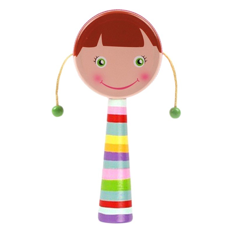 Juguete para niños sonajero tambor de piel de oveja cuero sonajero de madera bebé educación temprana juguete educativo para bebés 0-1 años