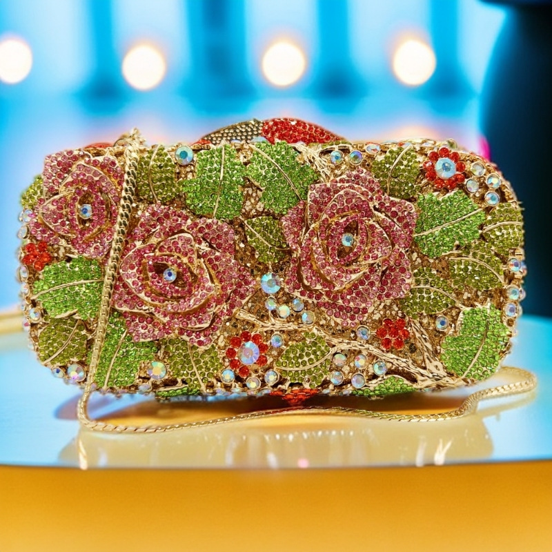 Evening cross-border hueco diamantes bolsa de cena rosa diamantes bolsas de mano bolsa de mujer fiesta bolsa de cena