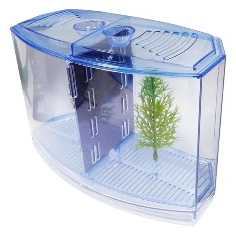 Gran caja de doble rejilla Douyu cubo ecológico pecera mini acuario Caja de aislamiento de plástico caja de cría Douyu guppies