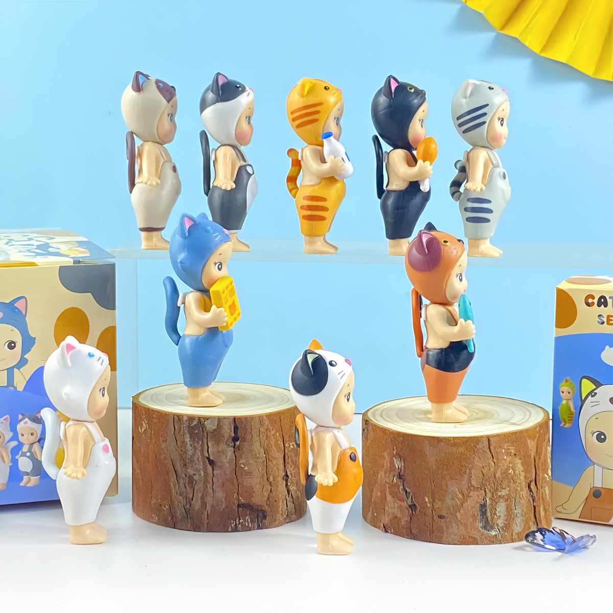 (2개) 국경 간 블라인드 박스 거짓말 천사 칠 장난감 자동차 장식품 장식 큐피드 손으로 만든 애니메이션 인형