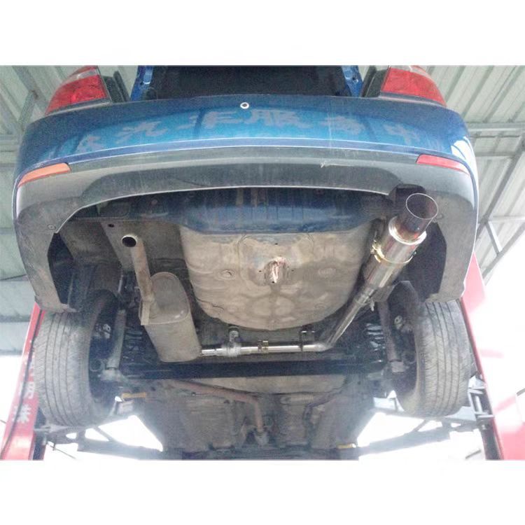 Car exhaust modification sound system, universal stainless steel direct exhaust with back-pressure tail section, rumble exhaust for street racing car sound