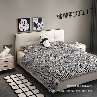Ultra-Thin Headboard Italian Minimalist Master Bedroom Bed, Elegant Modern Simple Double Bed, Children's Bed, Bedroom Bed Sheetss Bed