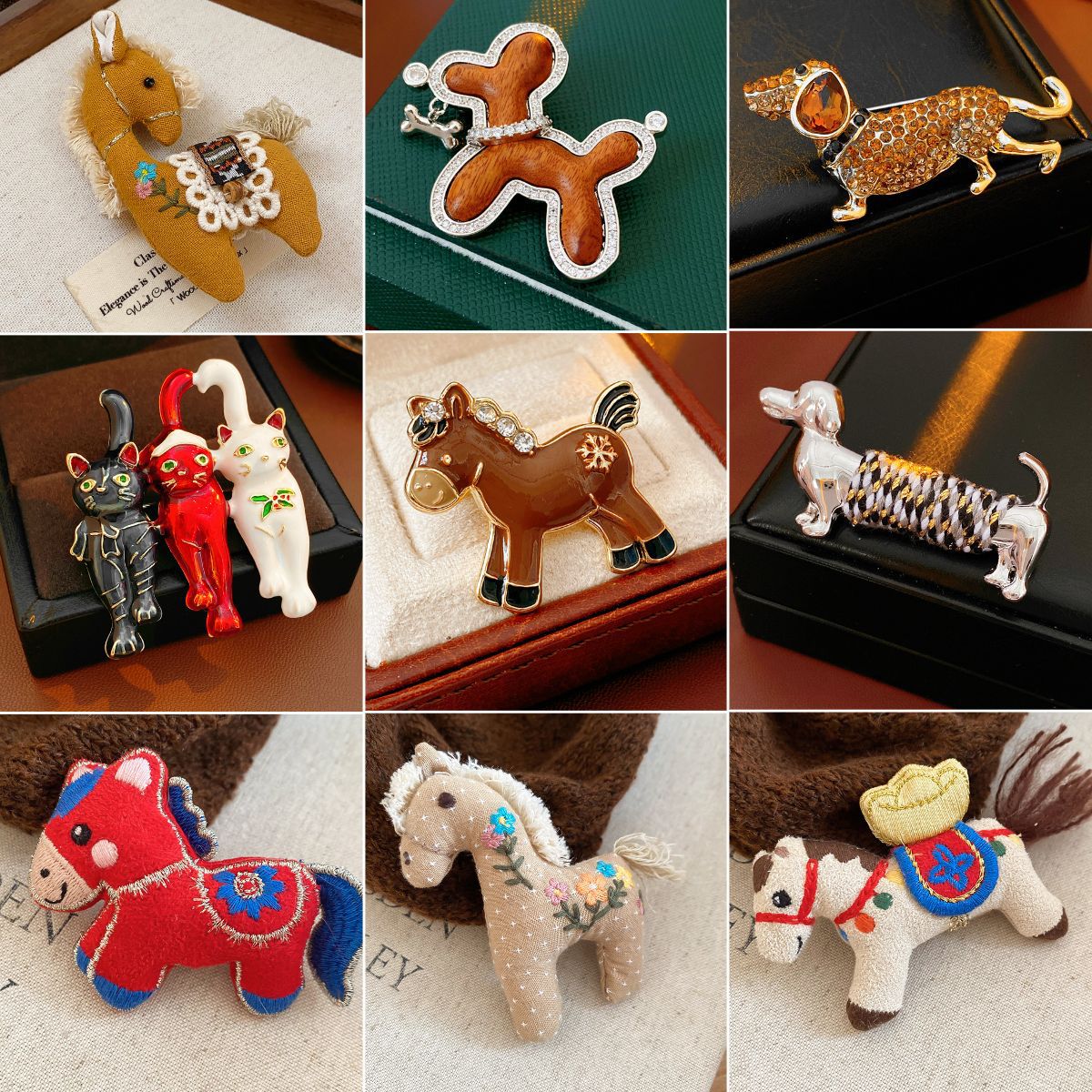 Vintage Enamel Horse Brooch for the Zodiac Year, Retro High-End Suit Pin, Fashionable Versatile Accessory for Women