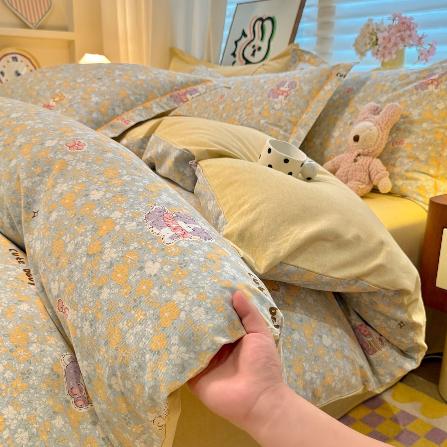 2025 otoño y invierno nuevo algodón de clase A grueso molienda cama de tres piezas de sábanas de algodón cubierta cama cubierta