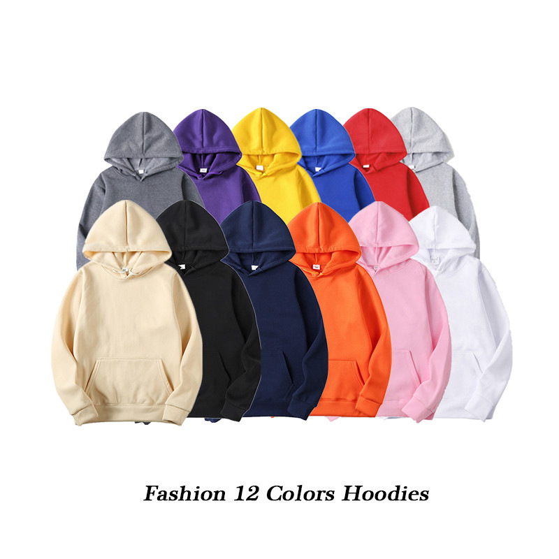 [Dropshipping] Thickened Solid Color Hoodies Unisex Sweatshirt Class Uniform Cultural Shirt 18 Colors Sports Couple Sweatshirt