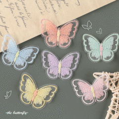 コンピュータの刺繍の標識の動物の蝶の布の標識のレースの刺繍はdiyの手帳の装飾の補助材料を貼って布を貼って貼ります
