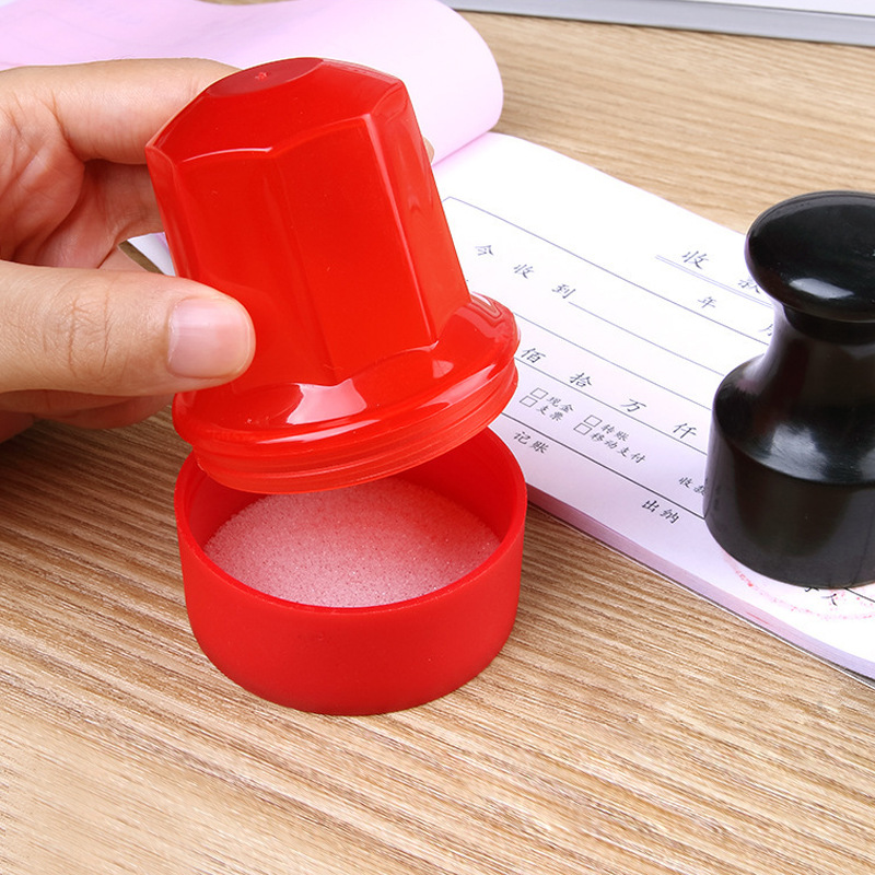 Caja de sello de jinlongxing b8051 caja de sello de plástico translúcido rojo suministros financieros sello redondo al por mayor