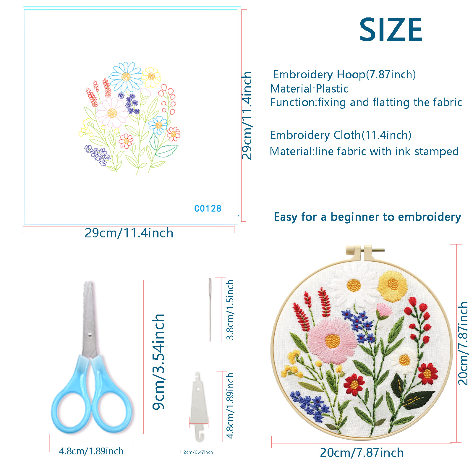 2025 nuevo producto bordado DIY material paquete floral serie dos principiantes paquete de bordado transfronterizo Amazon introducción