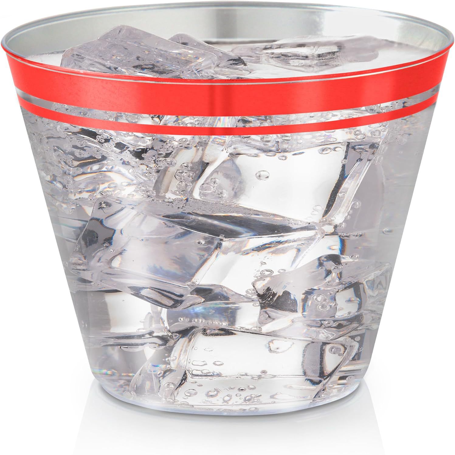 9oz caliente de Doble Borde Rojo transparente plástico desechable copa de vino de comida Occidental taza de aire potable PS Taza image 4