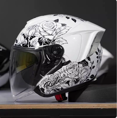 Motosiklet kaskı (dəbilqə) — Certified All-Season Safety Helmet - r05-black-peony-s-code