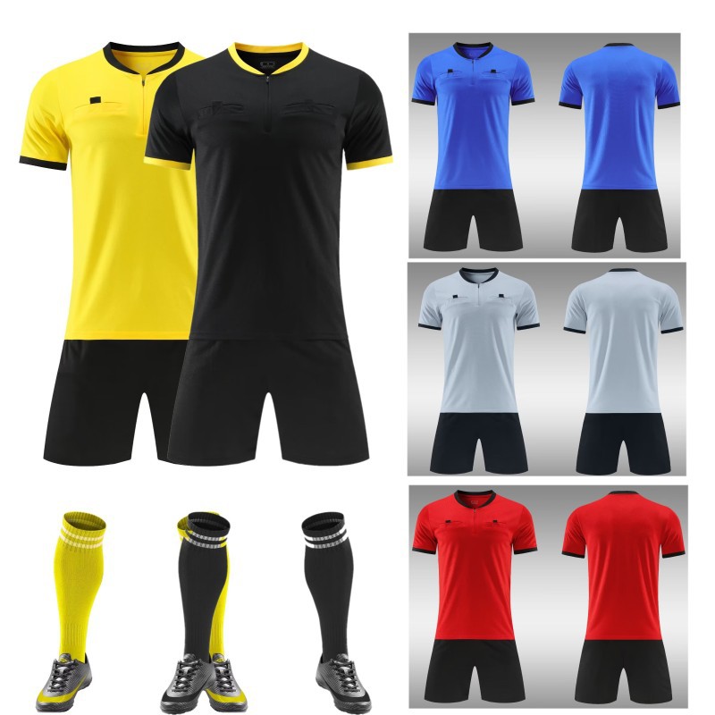 New professional football match referee suit suit super short sleeve sports referee suit team football suit