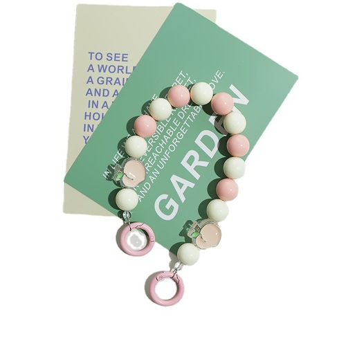 New Fruit Peach Bead Chain Strap Phone Case Accessory Fashion Supply Packaging Decor