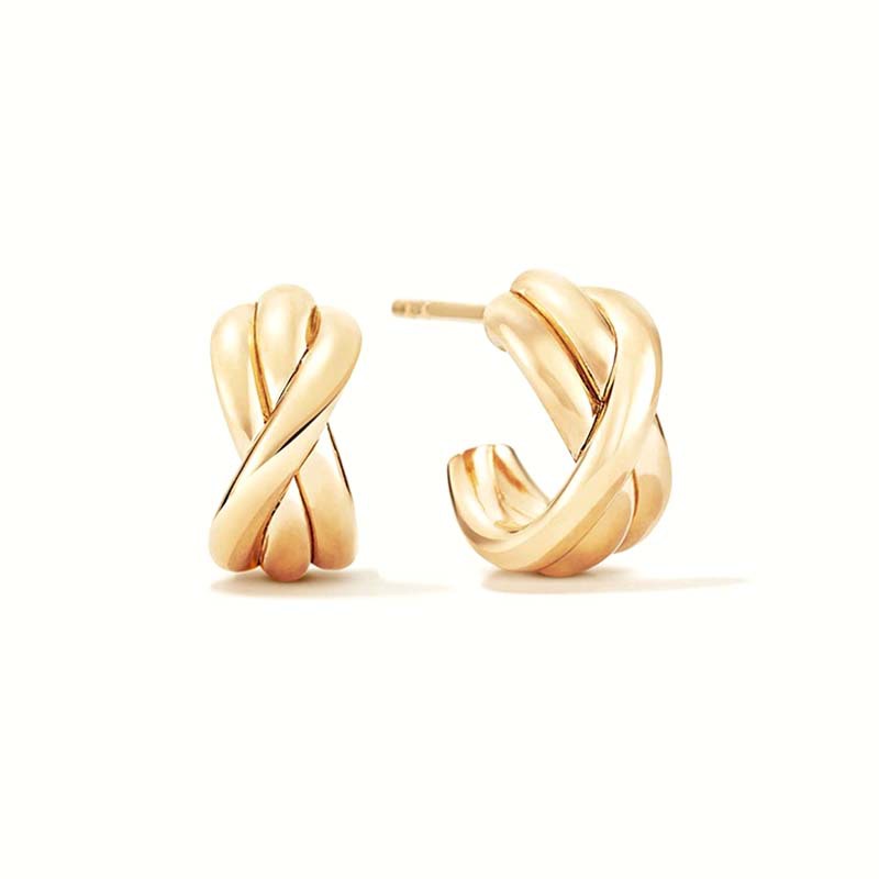 European And American New Cross-wrapped C-shaped Earrings display picture 1