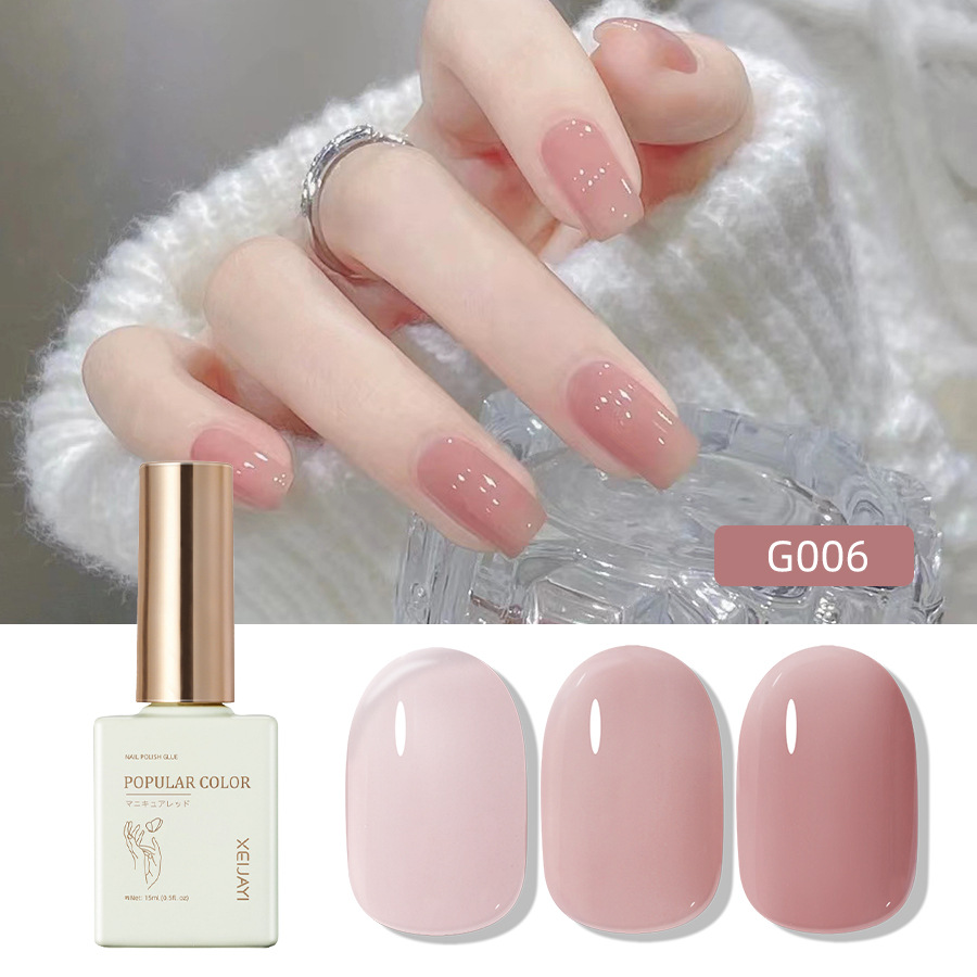 Solid color new white nail polish gel naked through nail shop special high nail polish lasting firm factory wholesale