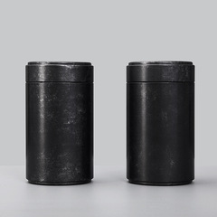 Antique-style round casual fine sand iron can tea can iron box tin food-grade metal round can wholesale