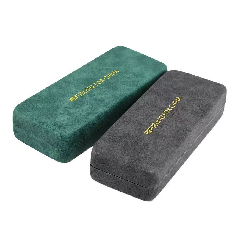 Caja de gafas de sol de moda alta calidad caja de hebilla de cuero caja de moda de alta gama personalidad caja de hierro bolsa de espejo tela