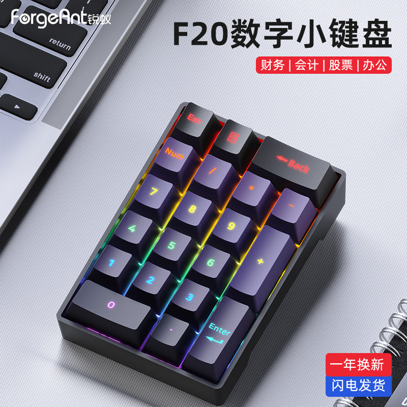 Ruiyi F20 デジタルメカニカルキーパッド有線 20 キーラップトップ外部ミニポータブル財務オフィス|undefined
