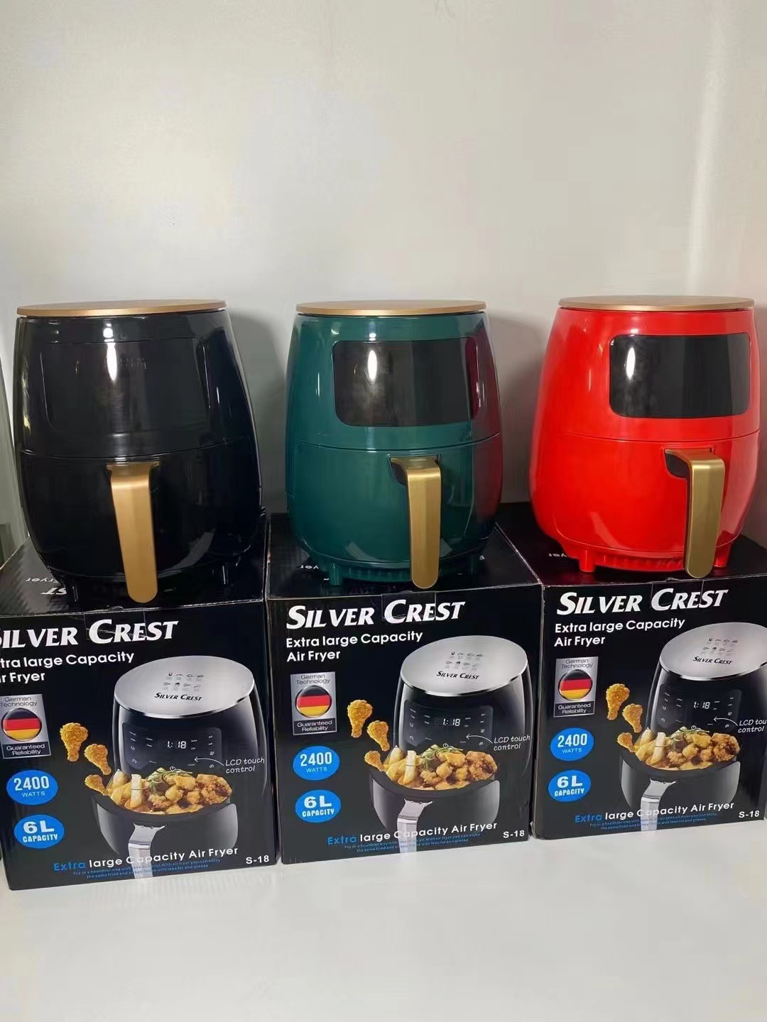 Silver Crest 8L Freidora de aire visual de gran capacidad Freidora eléctrica inteligente estándar europea 220V de una pieza