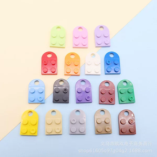 Two into one 2*2 with hole semicircle stitchable building blocks Lego bag pendant key chain earrings necklace DIY match