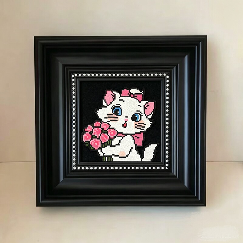 Finished Bead Art Display Frame, Photo Frame, Creative Gift, DIY Artwork, Handmade Framed Decoration, Black Ornament, Picture Frame Finished Bead Art Display Frame, Photo Frame, Creative Gift, DIY Artwork, Handmade Framed Decoration, Black Ornament, Picture Frame