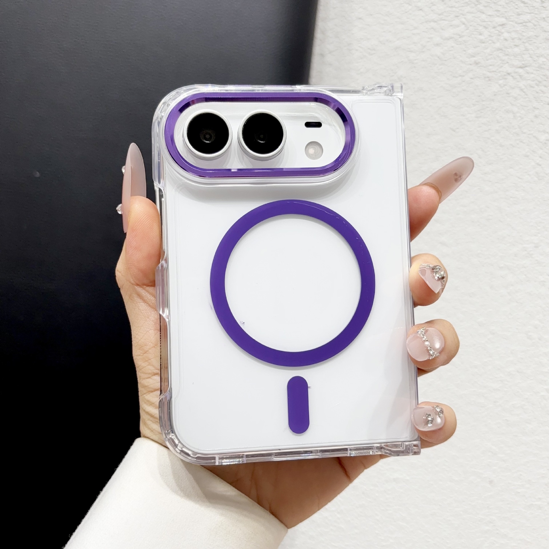 Funda Magnética para Celular Plegable iPhone Duo 18 Duo de Acrílico Transparente Anti-caídas