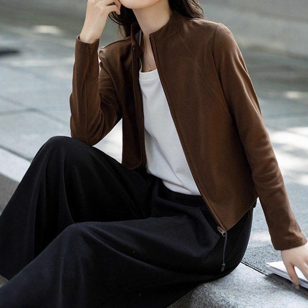 2025秋季城市运动风德绒弧线分割高弹舒适女式外套