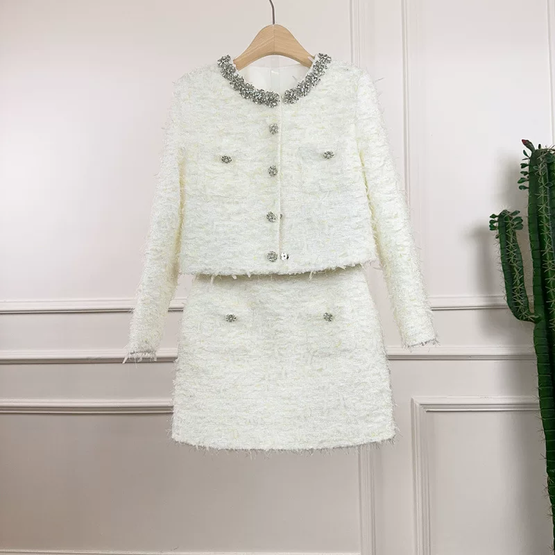 Комплект, куртка, юбка, стиль Chanel
