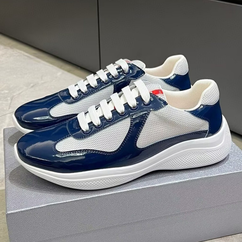 European P Brand Summer In-Stock Blue Genuine Leather Flat Casual Leather Low-Top Shoes Round-Toe Versatile Export Shoes 8