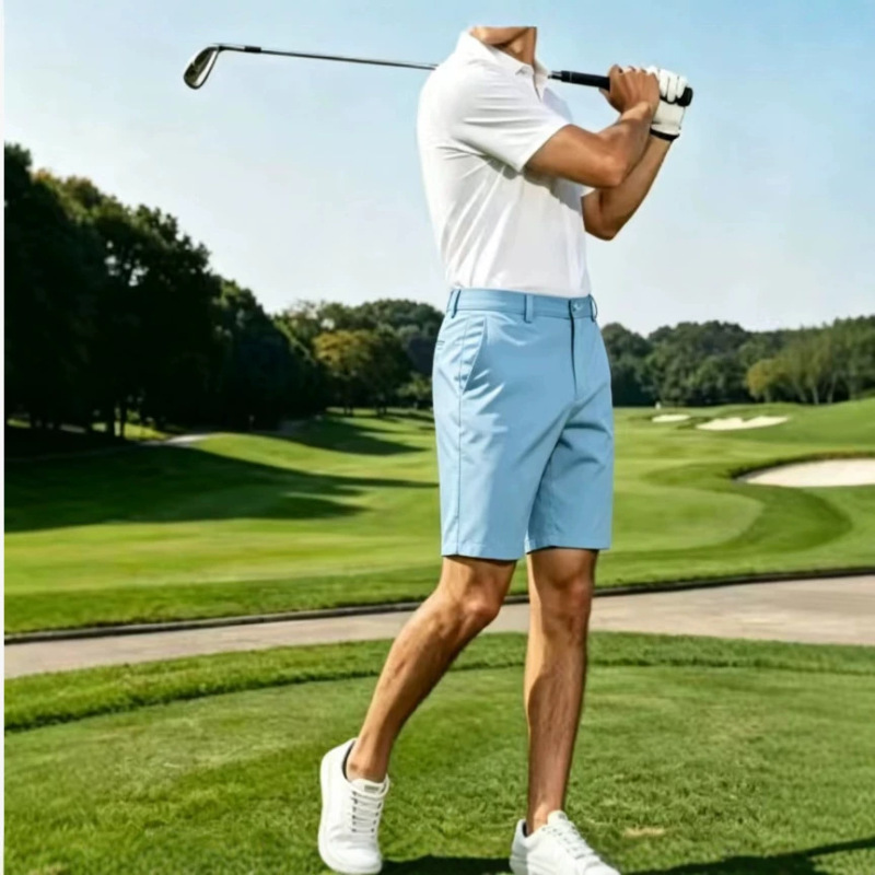 Men's Summer Golf Shorts, Solid Color, Casual, Thin, Breathable, Business Formal, Sports Trousers, Men's Wear Men's Summer Golf Shorts, Solid Color, Casual, Thin, Breathable, Business Formal, Sports Trousers, Men's Wear