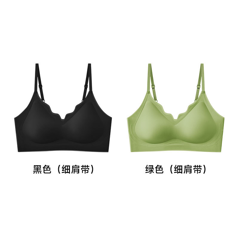 草本の初色の下着の女性の2025年の新型のゼリーの条の柔らかい支持はサスペンダーの跡がなくて、通気性が薄いブラジャーを閉じます。|undefined