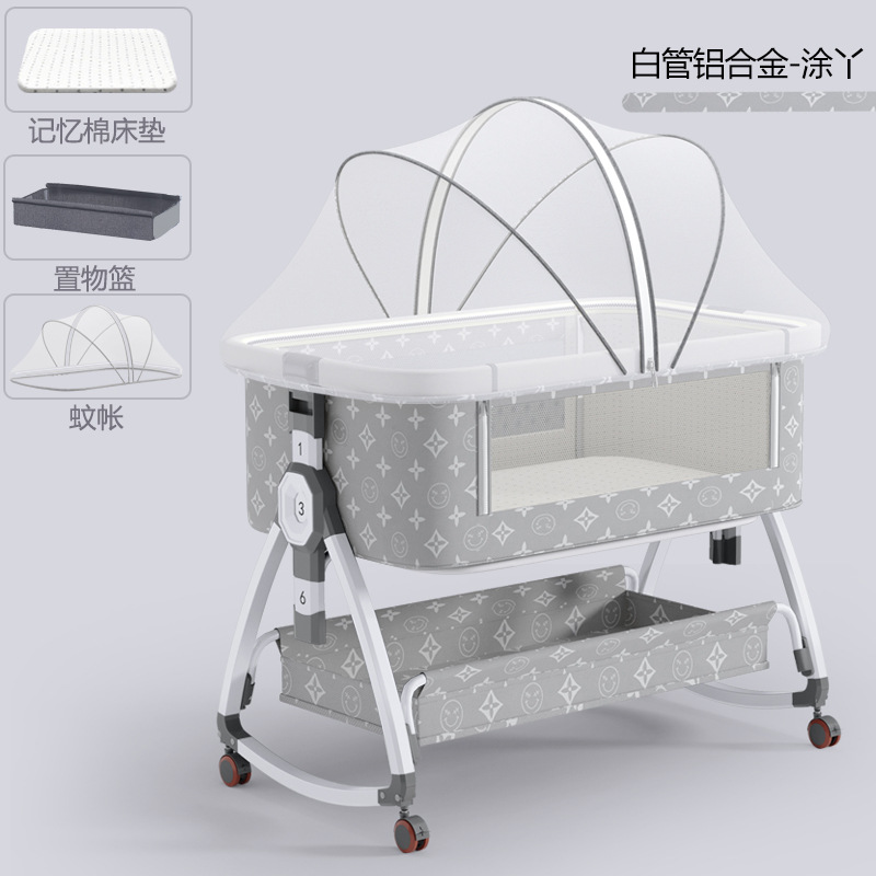 Cama de bebé de aleación de aluminio cama de costura cama multifuncional móvil plegable cama infantil bebé recién nacido cama cuna cama