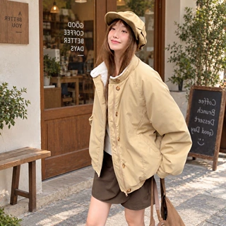 超好看短款棉服女款2026新款冬季加厚羊羔毛夹棉外套秋冬棉衣棉袄