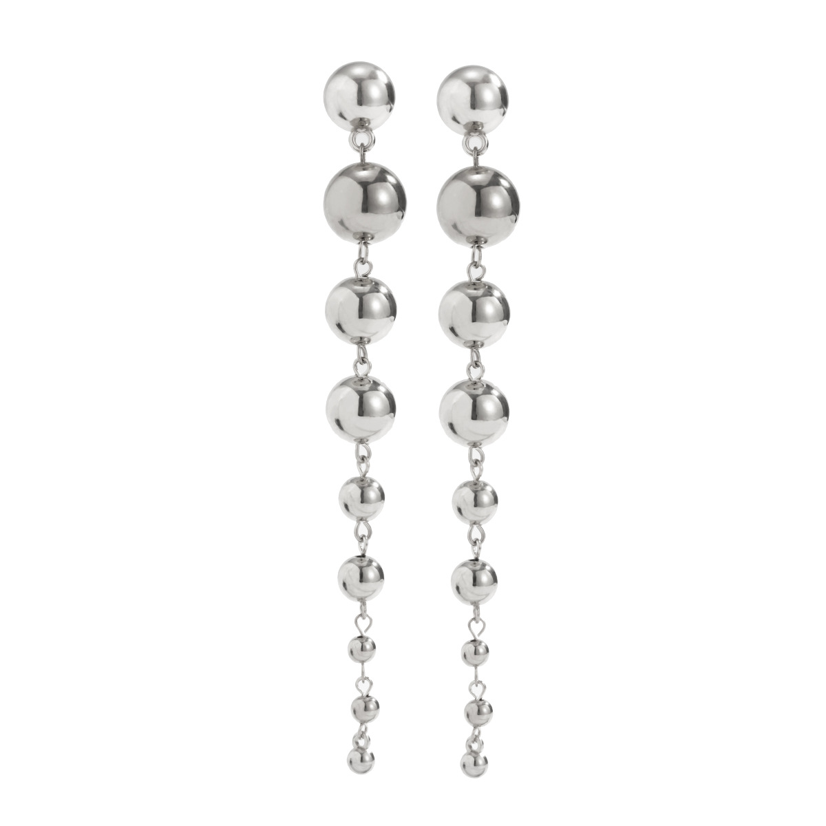 Géométrie De La Personnalité À La Mode Femmes De Grande Et Petite Perle Boucles D'oreilles Europe Et En Amérique Croix Frontière En Métal Perlé Nouveau Boucles D'oreilles Femmes De display picture 4