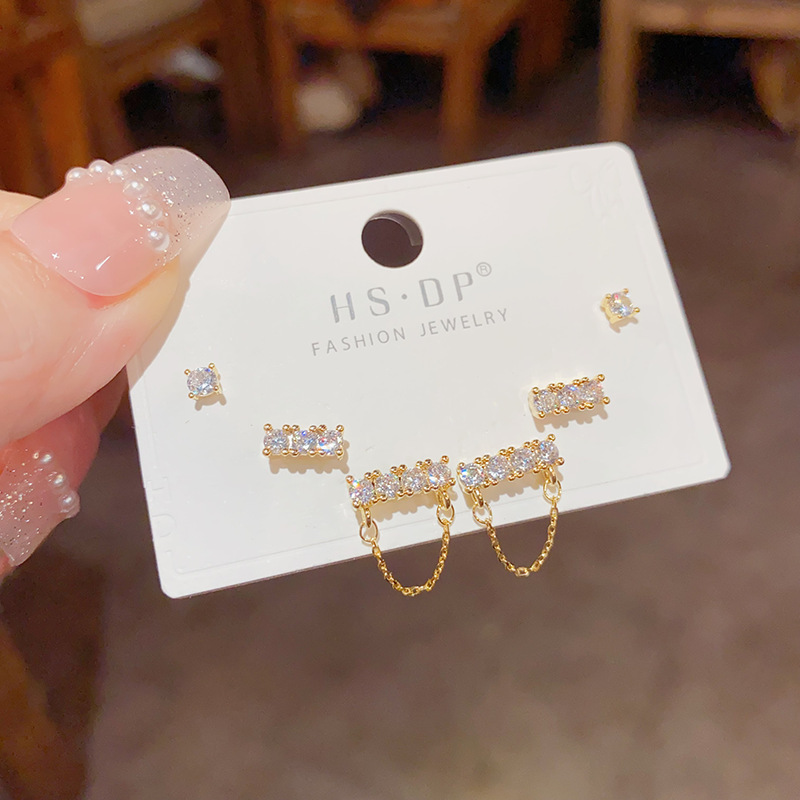 Geometric Pattern Women's Gender 1 Set Simple Style Shiny Geometric Copper 14K Gold Plated Drop Earrings Ear Studs