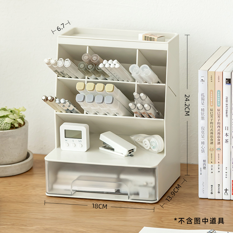 Insertar oblicuo titular de la pluma gran capacidad cajón caja almacenamiento estudiante Oficina escritorio moda creativa niños lindos Al Por Mayor